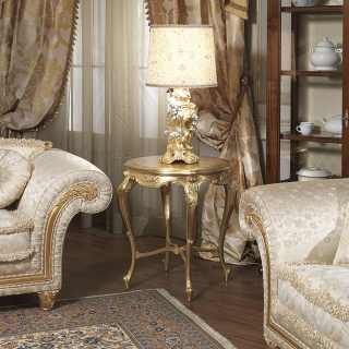 Classic Imperial living room with carved coffee table gold leaf finish