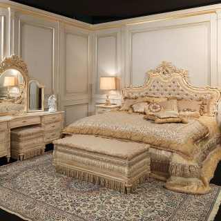 Luigi XVI style bed, night tables and dressing table