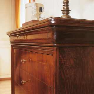 Walnut classic chest of drawers with marquetry, classic luxury collection 800 francese