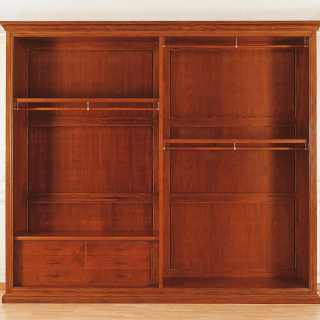 Walnut wardorbe, two sliding doors with marquetry: detail of the interiors. 800 francese classic luxury furniture collection