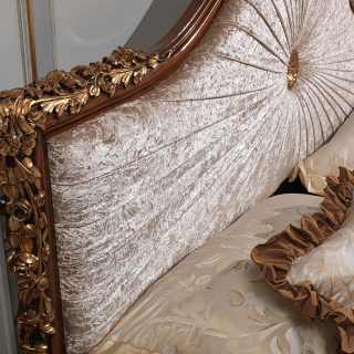 Classic bed Louvre wooden carvings with gold leaf, 