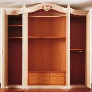 Classic wardrobe Settecento collection with wooden interiors