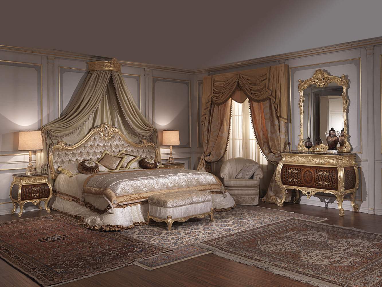 Camera da letto classica stile 700 italiano e Luigi XV