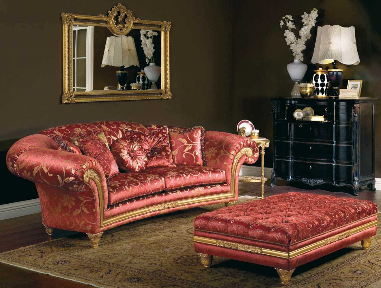 Salotto classico Palace, divano e panca