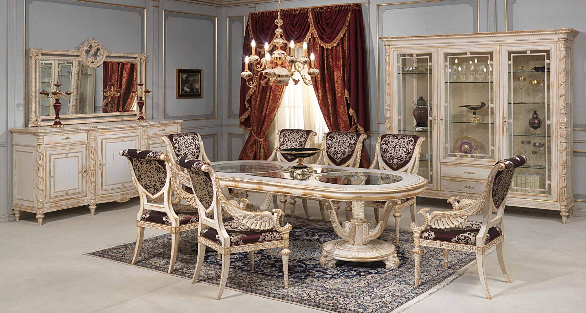 Sala da pranzo White and Gold in stile Luigi XVI
