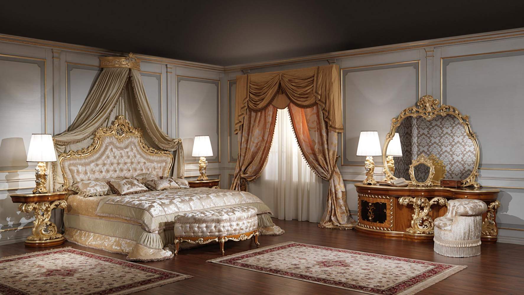 Lampada camera da letto da comodino classica di gran lusso